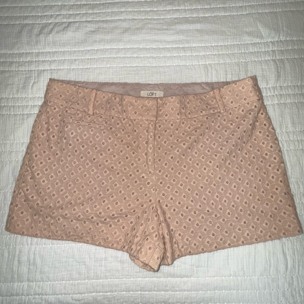 LOFT Tan Bermuda Shorts with Tailored Design